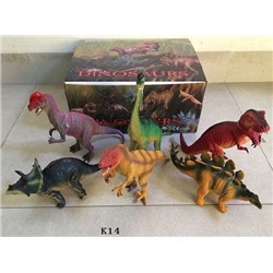 Резиновые фигурки животных Динозавры в упаковке 12шт, 30х24х13см