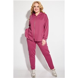 Костюм спортивный женский стильный малиновый plus size