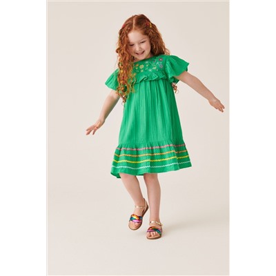 Little Bird by Jools Oliver Floral Embroidered Frill Dress