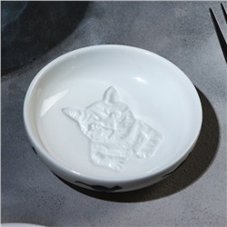 Соусник керамический «Коты», 7.6 х 2 см, цвет белый