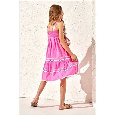 Angel & Rocket Roxie Pink Rik Rak Maxi Dress