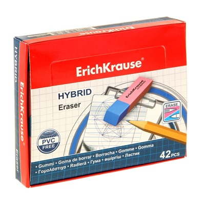 Ластик ErichKrause Hybrid, 54 х 18 х 7.5 мм, мягкий, гипоаллергенный