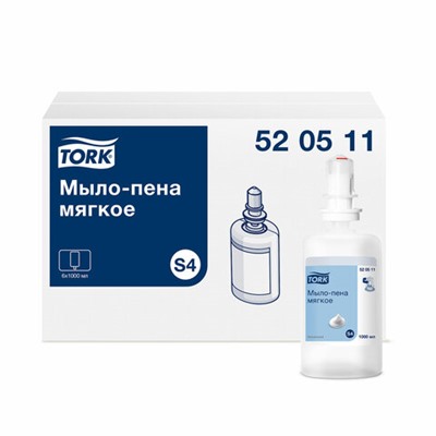 Картридж с жидким мылом-пеной одноразовый TORK (Система S4) Advanced, мягкое, 1 л, 520511