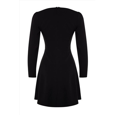 Черное элегантное вечернее платье с открытой талией/солнце в рубчик TPRAW24EL00124