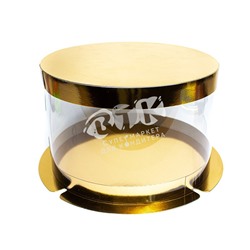 Упаковка для торта круглая ТУБУС золото 250х150 мм VTK