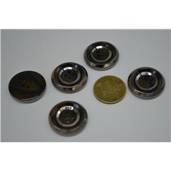 Пуговица 25 мм прозрачно коричневая с серебрянным кольцом 10 шт