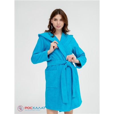 Махровый женский укороченный халат с капюшоном МЗ-01 (14)
