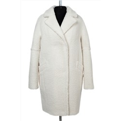 02-3175 Пальто женское утепленное Букле/Искусственный мех белый