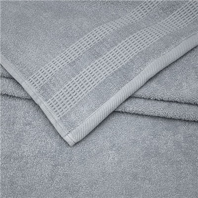Набор полотенец «Памир», размер 50x80 см - 2 шт, 70x130 см - 2 шт, цвет серый