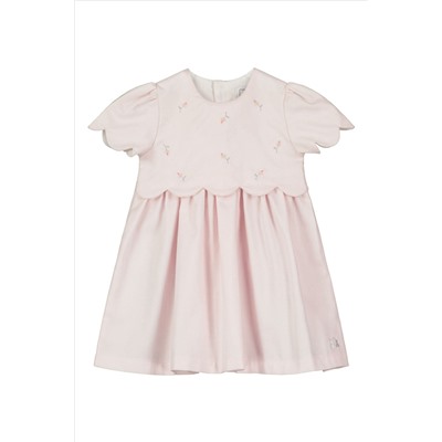 Emile et Rose Dress with scalloped emb overyoke & sleeve