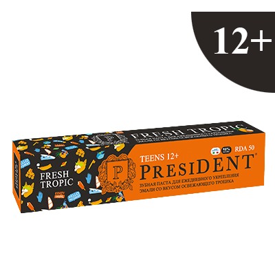 Зубная паста PresiDENT Teens Fresh tropic (с 12 лет), 70 г