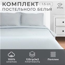 Постельное бельё Этель 1,5 сп Silver garden 143х215, 150х214, 50х70см-2 шт, 100% хлопок, поплин 125г/м2