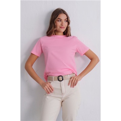 11067 Базовая футболка из хлопка нежно-розовая (остаток: 40)