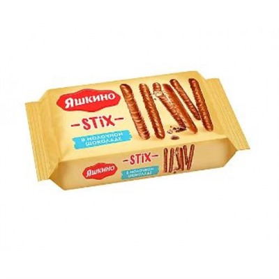 «Яшкино», печенье ChocoStix в молочном шоколаде, 130 гр. KDV