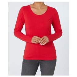 Rotes Langarmshirt Janina, Stretchanteil