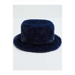 Темно-синяя шляпа-федора с мягкой текстурой