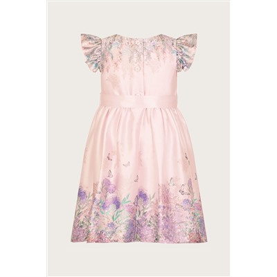 Monsoon Baby Pink Alium Satin Print Dress