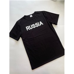 178 Футболка базовая с принтом "Russia" ,черный