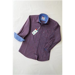 Бордово-красная, темно-синяя детская рубашка Lumberjack с длинными рукавами New-Louis-0022