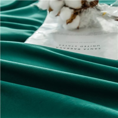 Комплект постельного белья Однотонный Сатин Вышивка на резинке CHR049