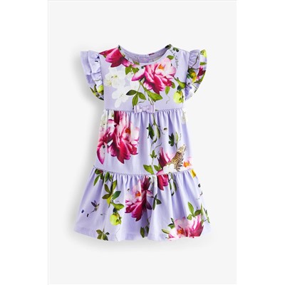 Baker by Ted Baker Purple Floral Jersey Dress