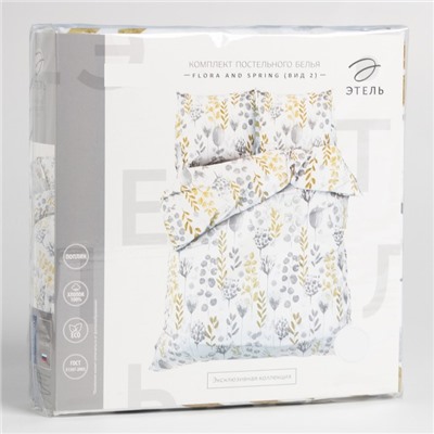 Постельное бельё Этель 1.5 сп Flora and spring (вид 2) 143х215 см,150х214 см, 70х70 см 2 шт