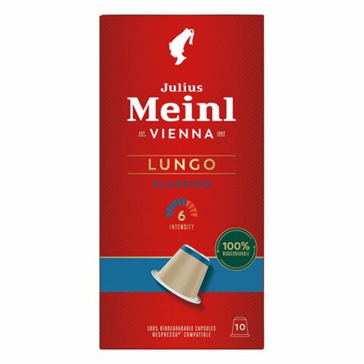 Кофе в капсулах JULIUS MEINL "Lungo Classico" для кофемашин Nespresso, 10 порций, ИТАЛИЯ, 94031