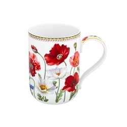 Кружка 400 мл 11,5*7,5*10,5 cм "Маки" NEW BONE CHINA