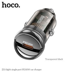 Автомобильное ЗУ Hoco Z53 Sight single port PD30W Transparent - Black