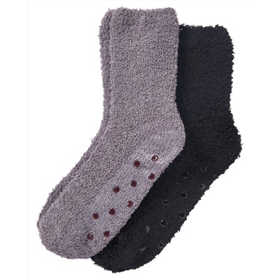 Einfarbige Flauschsocken 2er-Pack, Janina