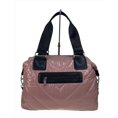 Cтильная женская сумка-шоппер из водооталкивающей ткани, цвет нежно розовый