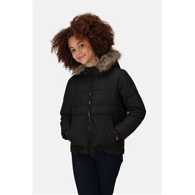 Regatta Parkes Faux Fur Lined Hood Black Jacket