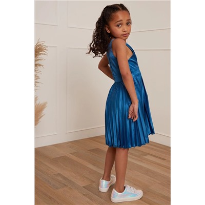 Chi Chi London Pleated Satin Flower Girl Dress