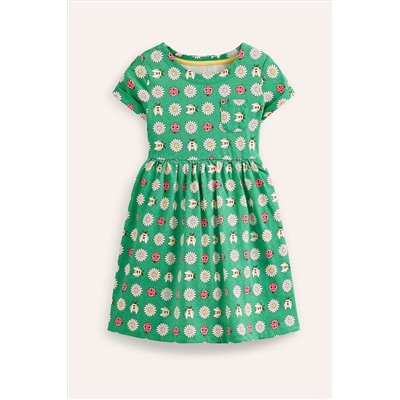 Boden Sunflower Short-sleeved Fun Jersey Dress