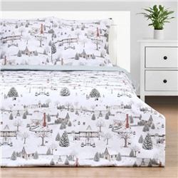 Постельное бельё "Этель" Winter countryside 1.5 сп 143х215 см,150х214 см, 70х70 см 2 шт,поплин 125 г/м2