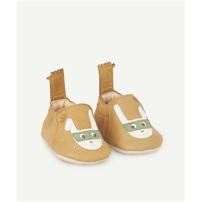 EASY PEASY
CHAUSSONS EN CUIR CAMEL AVEC LAPIN