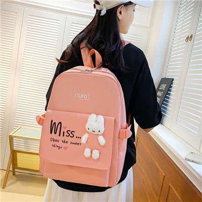 Набор рюкзак из 4 предметов, арт Р132, цвет: розовый