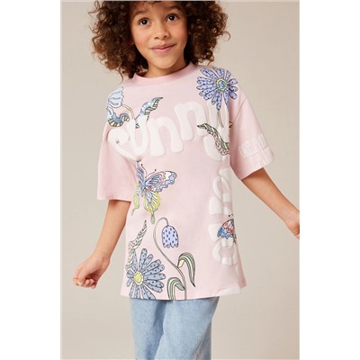 Oversized Embellished Graphic T-Shirt (3-16yrs)