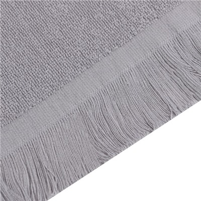 Полотенце махровое Love Life Fringe, 30х60 см, цвет серый, 100% хлопок, 380 гр/м2