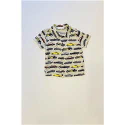 Летняя рубашка из 100% вискозы с рисунком автомобиля для мальчика HYY1816