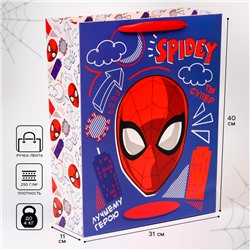 Пакет подарочный "Поздравляю" 40х31х11.5 см, упаковка, Человек-паук