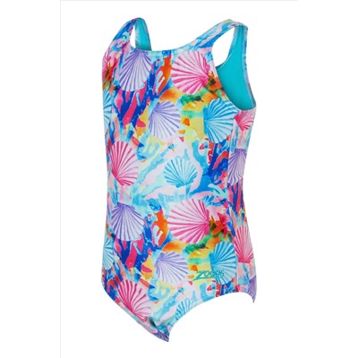 Zoggs Kids Girls Blue Scoopback Swimsuit