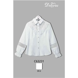 DELORAS Блуза C63231 Белый 122-152 Цвет Белый, Рaзмер 146