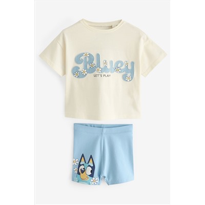 Blue Bluey Short Sleeve T-Shirt and Cycle Short Set (3mths-7yrs)