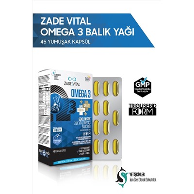 Zade Vital Premium Omega 3 Balık  45 Kapsül