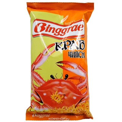 Хрустящие чипсы со вкусом краба Бингрэ (Binggrae), 80 г