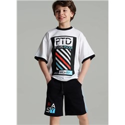 12411144 Комплект трикотажный для мальчиков: фуфайка (футболка), шорты