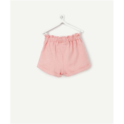 SHORT BÉBÉ FILLE ROSE EN COTON BIOLOGIQUE