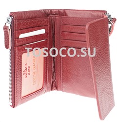 03 9929m-3 d.red кошелек GENUINE LEATHER натуральная кожа 9х12х2