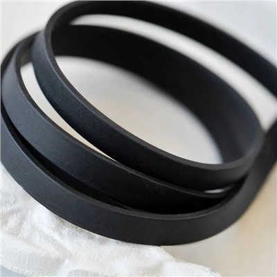 Шнур резиновый, плоский, цвет черный, 8х2 мм